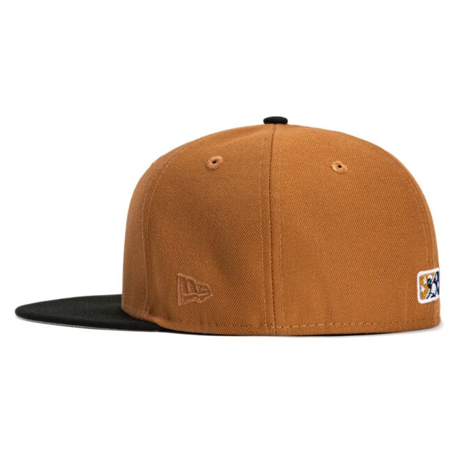 New Era 59Fifty Kinston Indians Logo Patch Hat – Khaki, Black, Gold on Sale