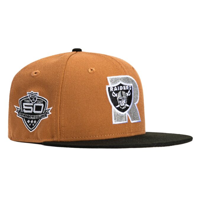 New Era 59Fifty Las Vegas Raiders 50th Anniversary Patch City Hat – Khaki, Black Online