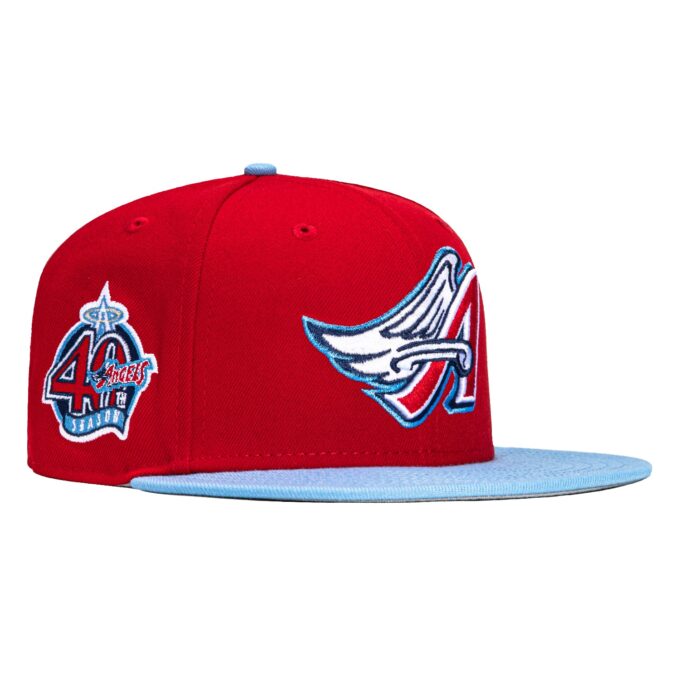 New Era 59Fifty Los Angeles Angels 40th Anniversary Patch Hat – Red, Light Blue Online now