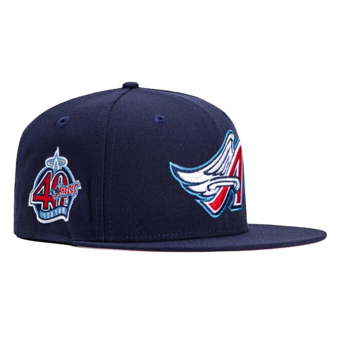 New Era 59Fifty Los Angeles Angels 40th Anniversary Patch Pink UV Hat –  Light Navy Online Sale