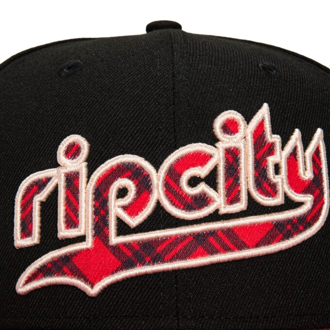 New Era 59Fifty 2023 City Portland Trail Blazers Logo Patch Hat – Black, Red Plaid Fashion