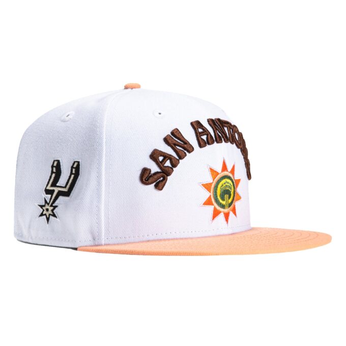 New Era 59Fifty 2023 City San Antonio Spurs Logo Patch Hat – White, Peach Fashion