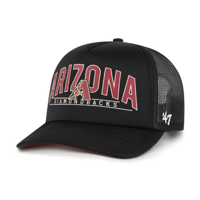 47 Brand Backhaul Arizona Diamondbacks Foam Front Trucker Snapback Hat – Black Fashion