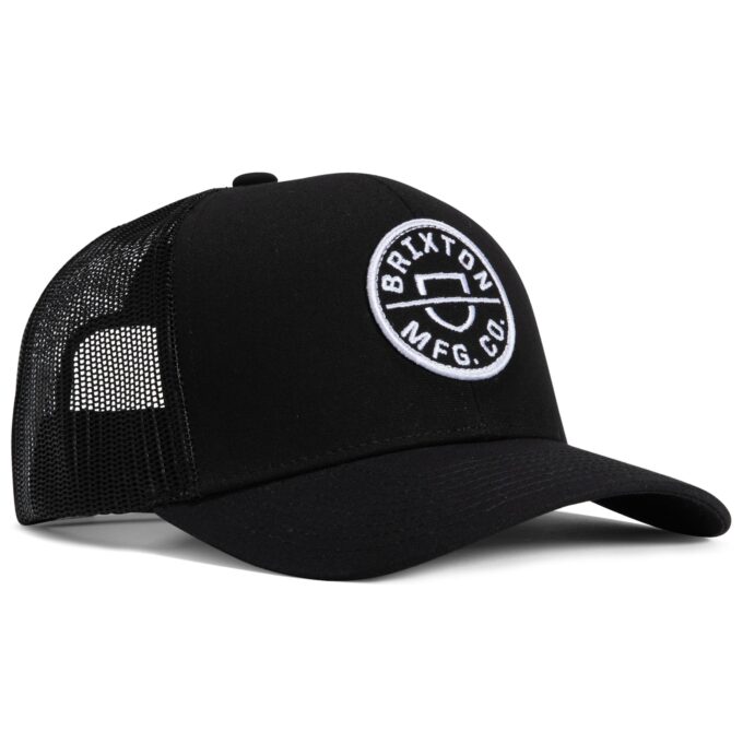 Brixton Crest X MP Snapback Trucker Hat – Black on Sale