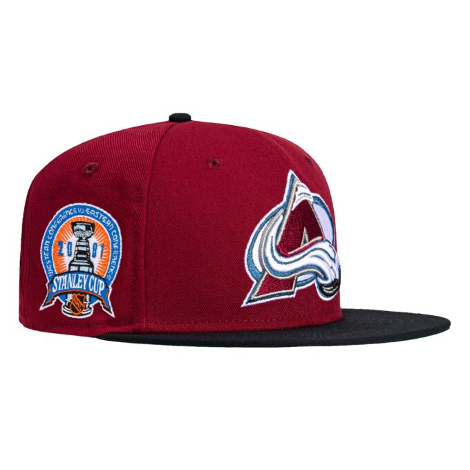 Mitchell & Ness Colorado Avalanche 2001 Stanley Cup Patch Hat – Cardinal, Black Online now