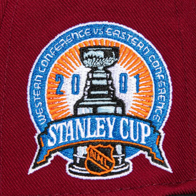 Mitchell & Ness Colorado Avalanche 2001 Stanley Cup Patch Hat – Cardinal, Black Online now