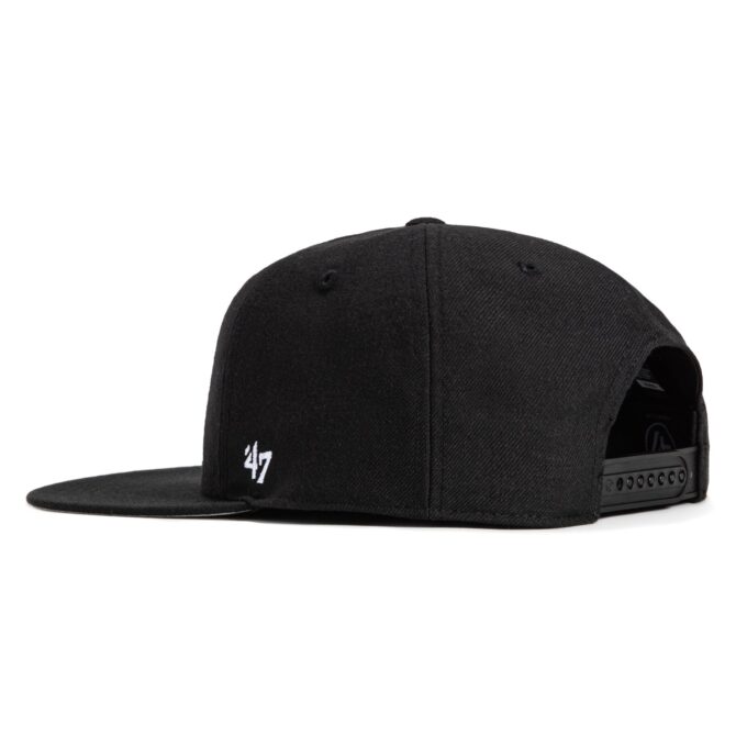 47 Brand Black Dome Sureshot Captain Los Angeles Dodgers 50th Anniversary Patch Snapback Script Hat – Black Hot on Sale