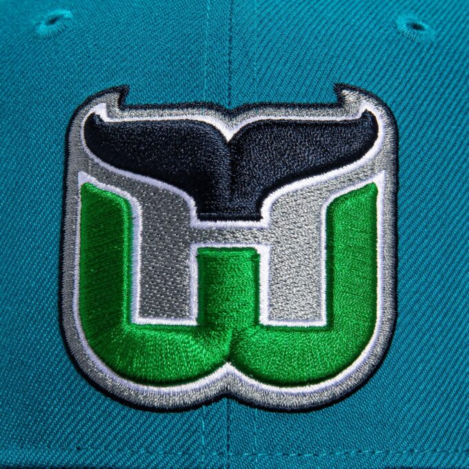 47 Brand Sureshot Hartford Whalers 1996 All Star Game Patch Snapback Hat – Teal, Black Fashion