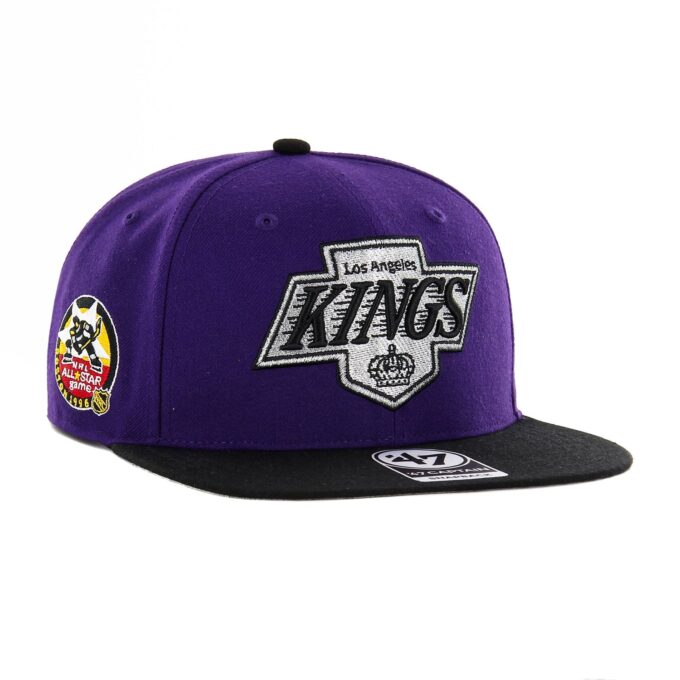 47 Brand Sureshot Los Angeles Kings 1996 All Star Game Patch Snapback Hat – Purple, Black Hot on Sale