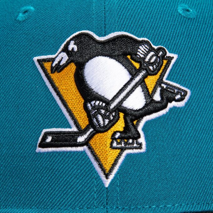 47 Brand Sureshot Pittsburgh Penguins 1996 All Star Game Patch Snapback Hat – Teal, Black Hot on Sale