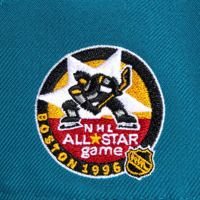 47 Brand Sureshot Pittsburgh Penguins 1996 All Star Game Patch Snapback Hat – Teal, Black Hot on Sale