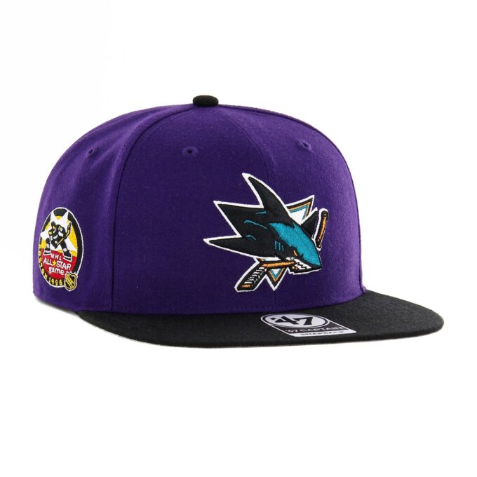 47 Brand Sureshot San Jose Sharks 1996 All Star Game Patch Snapback Hat – Purple, Black Discount