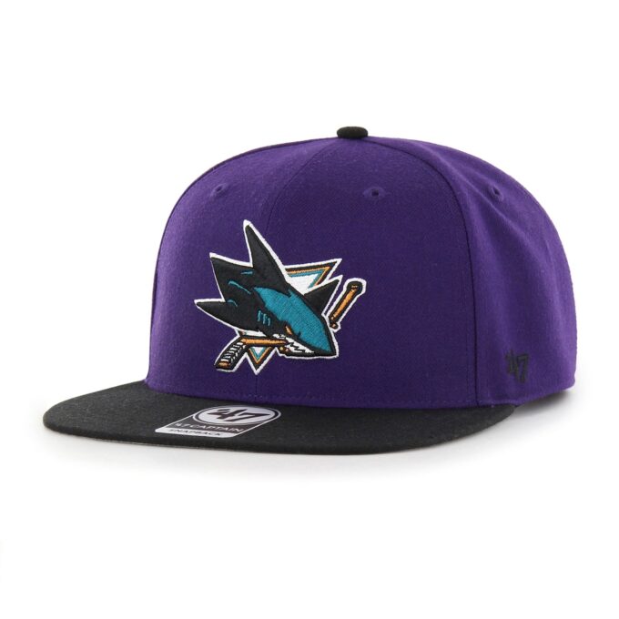 47 Brand Sureshot San Jose Sharks 1996 All Star Game Patch Snapback Hat – Purple, Black Discount