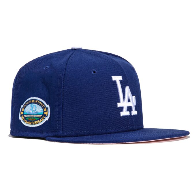 New Era 9Fifty Los Angeles Dodgers 50th Anniversary Stadium Patch Snapback Hat – Royal, Pink Sale