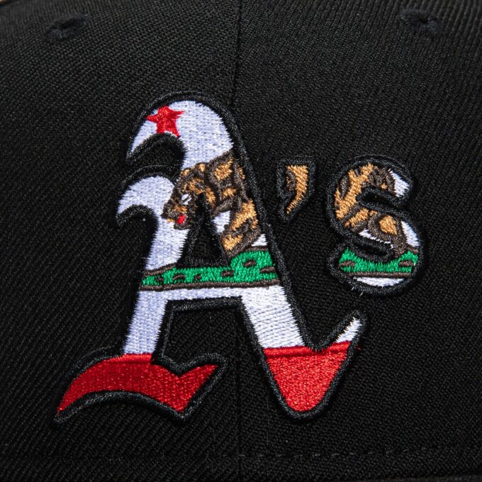 New Era 9Fifty Oakland Athletics California Flag Fill Snapback Hat – Black Online Sale