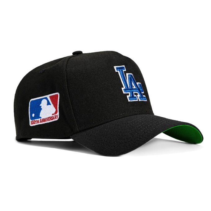 New Era 9Forty A-Frame Los Angeles Dodgers MLB 100th Anniversary Patch Snapback Hat – Black, Royal Sale