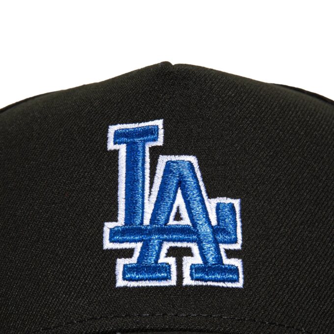 New Era 9Forty A-Frame Los Angeles Dodgers MLB 100th Anniversary Patch Snapback Hat – Black, Royal Sale