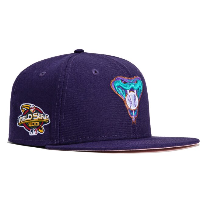 New Era 59Fifty Arizona Diamondbacks 2001 World Series Patch Pink UV Hat – Purple Online now